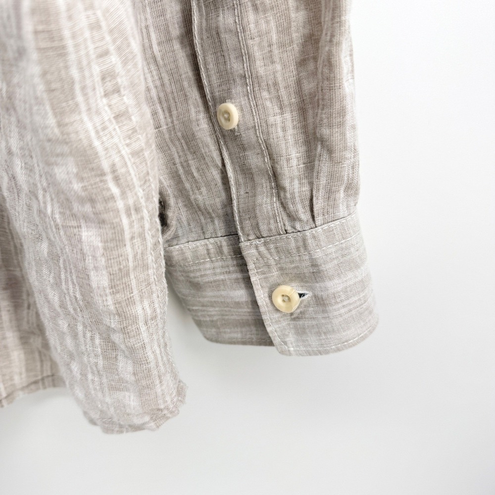 Tommy Bahama Relax Shirt Men 3XL Beige Linen Cotton Striped Long Sleeve Casual - Picture 8 of 9